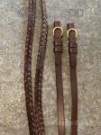 English Leather Plaited Driving Reins